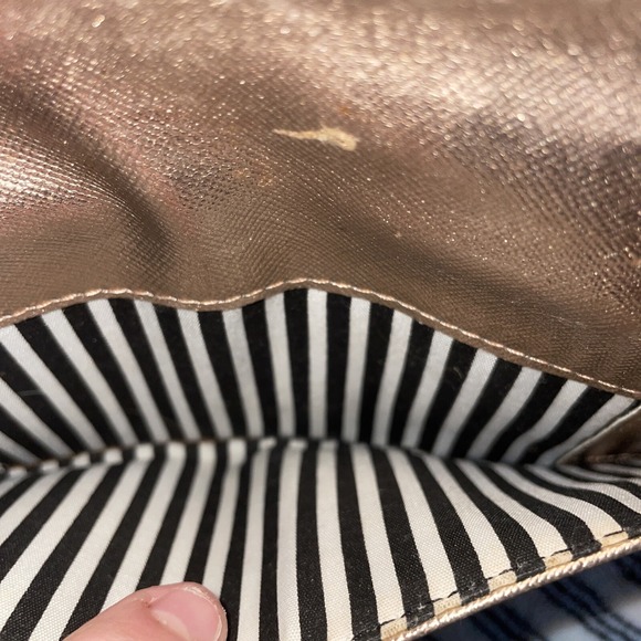 Luv Betsey Johnson Rose Gold Cat Crossbody Clutch Bag Purse Smartphone Wallet - Picture 5 of 16